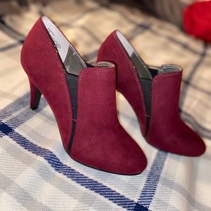 Wine Ankle Booties